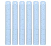 QUARKZMAN 6pcs Règle Droite En Métal 20cm Métrique SAE Alliage D'aluminium Règles De Mesure Outil Avec Trou Pour Mesure Étude Lecture Salle De Classe Bureau, Bleu Clair