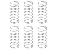 QUARKZMAN 6Pcs Ressorts de Compression, Diamètre de Fil de 1mm x Diamètre Extérieur de 16mm x Longueur de 50mm Ressorts de Pression de Stylo à Bille en Acier Inoxydable 304, Argent