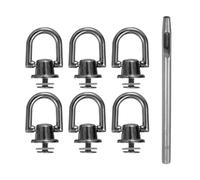 QUARKZMAN 6Pcs Rivets à Bouton D en Métal avec 6,6mm de Diamètre et une Perforatrice de 3,5mm pour Le Travail Du Cuir, Couleur Noire