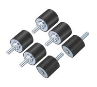 QUARKZMAN 6pcs Silent Bloc avec Goujons M6x18mm, Supports d'Isolation Caoutchouc 20x20mm Amortisseurs Mécaniques Anti-Vibration et 6 Ecrous Rondelles M6 pour Générateurs Machines à Laver