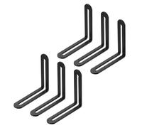 QUARKZMAN 6Pcs Support D'angle L Réglable Avec Fente, 3.15 x 3.15 Pouces Support D'angle À Angle Droit Acier Inoxydable Pour Meuble Bois Cabinet, Noir