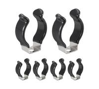 QUARKZMAN 6Pcs T8 U Clips Holder Bracket, 304 Acier Inoxydable LED Fluorescent Tube Clip, Lamp Support Pipe Clamps pour 20mm 25/32" Light Bulb Tube Rod Mounting Accessories, 36mm H, Noir