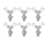 QUARKZMAN 6Pcs Vis Papillon à Ailettes M6-1x16mm avec 6 Écrous, Vis à Main à Ailettes en Acier Inoxydable 304