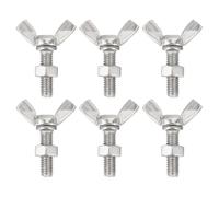 QUARKZMAN 6Pcs Vis Papillon à Ailettes M6-1x20mm avec 6 Écrous, Vis à Main à Ailettes en Acier Inoxydable 304