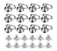 QUARKZMAN 6x10mm Balle Tête Goujon Rivets Vis Arrière avec O Anneau, 12Paquet Button Mamelon Rivet pour DIY Cuir Artisanat, Argent Ton