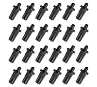 QUARKZMAN 7,5 mm Armoire Porte Réparation Broches 24 Pcs Plastique Noir | Amortisseur Remplacement Épingles Ressort Axe Chargé Épingles Meubles Porte Panneau Connecteur pour Volet Cuisine,