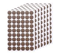 QUARKZMAN 7 Feuilles/378Pcs Autocollants Imperméables Auto-Adhésifs pour Trous de Vis, 2.1cm/0.83" Couvre-Trous de Vis en PVC pour Meubles, Armoires en Bois, Murs, Bureaux, Noyer Foncé