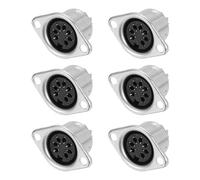 QUARKZMAN 7-Pin S-Video DIN Socket Femelle Jack Socket Connecteur Montage Panneau Soudure pour Audio/Signal Connecteur, Pack de 6 Ton Argenté