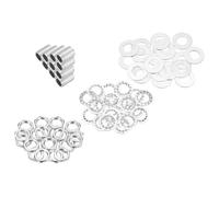 QUARKZMAN 70Pcs Tube Fileté M10 à Filetage Fin 1.5cm de Long x 7mm ID Kit de Raccords pour Tubes de Lampe avec Écrous Hexagonaux et Rondelles, pour Réparation Bricolage, Argent