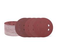QUARKZMAN 72 Pcs 125mm 5 Pouce Disque de Ponçage 8 Trous 40/60/80/120/180/240/320 Grain Papier de Verre à Crochet et Boucle Pads pour Ponceuse Orbitale Aléatoire pour Travail du Bois