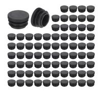 QUARKZMAN 76 Pcs Bouchon en Plastique Rond, Bouchons d'Extrémité de Tube Noirs, 22mm(0.87 Pouce) pour Pieds de Meubles, Protection de Glissement pour Chaise, Canapé, Table, Étagère