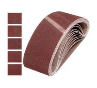 QUARKZMAN 76mm x 533mm Bandes Abrasives, 15 Pcs 80/120/150/240/400 Grains Oxyde D'Aluminium Bande Abrasive pour Travail du Bois, Polissage Métallique, Affûteuse de Couteaux