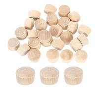 QUARKZMAN 76Pcs Bouchons en Bois À Bouton, 8mm/0.31" Tête Plate Bouchons pour Trou De Vis en Bois Dur Coque en Bois Boutons Bouchons en Bois (9mm x 8mm)
