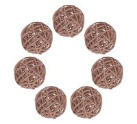 QUARKZMAN 7Pcs Boules En Rotin Brun Pour Centre De Table 2 Pouces De Diamètre Orbes En Rotin Sphères Décoratives Pour Vase Table À Manger Décoration De Mariage