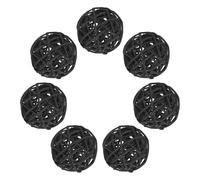QUARKZMAN 7Pcs Boules En Rotin Noir Pour Centre De Table De Bol 2 Pouces Dia Orbes En Rotin Branchettes Sphères Boules Décoratives Pour Vase Maison Table À Manger Décoration De Mariage