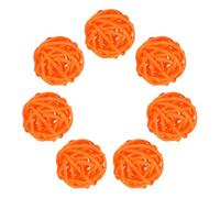 QUARKZMAN 7Pcs Boules En Rotin Orange Pour Centrepied De Bol 1.2 Pouce Dia Boules En Rotin Branche Orbes Sphères Boules Décoratives Pour Vase Table À Manger Décoration De Mariage
