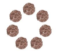 QUARKZMAN 7Pcs Boules En Rotin Tressé Marron Pour Centre De Table 1.2 Pouce De Diamètre Orbes En Rotin Tressé Sphères Décoratives Pour Vase Maison Table À Manger Décoration De Mariage