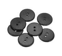 QUARKZMAN 7Pcs Boutons Naturels En Nacre, 2 Trous 20mm Ronds Plats Boutons En Nacre Pour Shirt Coats Suits Jacket Jeans Skirts DIY Couture Artisanat, Black