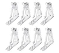 QUARKZMAN 8 Pack Pince De Nappe en Plastique, 2.17" x 2.17" Pince Anti-Vent pour Nappe avec Ressort pour Maison Fête Pique-Nique Mariage Camping Tables À Manger, Transparent