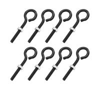 QUARKZMAN 8 Pack Pitons A Oeil, M3 x 30mm 304 Acier Inoxydable Pitons A Oeil Filetes Noirs Avec Ecrou Pour Suspendre Ou Fixer Cables