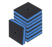 QUARKZMAN 8 patins anti-vibration pour machine à laver, 4,02" x 4,02" x 7/8" patins d'amortissement des vibrations tapis insonorisants en caoutchouc nervuré avec centre en EVA, Noir/Bleu