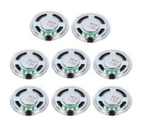 QUARKZMAN 8 Pcs 0.5W 16 Ohm Petites Enceintes Métalliques à Coque Ronde avec Aimant Interne pour Mini Enceintes DVD EVD Multimédia Mobile Portable Machine Publicitaire