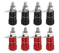 QUARKZMAN 8 Pcs Banane Jack, 5A 4 x 4mm Panneau Montage Banane Femelle Panneau Socket Jack, 4mm Bornier Adaptateur pour Banana Plug Connecteurs, Rouge&Noir