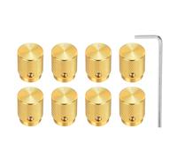 QUARKZMAN 8 Pcs Boutons de Potentiomètre en Aluminium, 1/4" (6mm) Idx1/2" (12.5mm) Odx5/8" (16mm) Hauteur Boutons de Commande de Volume et de Tonalité Universels pour Guitare, Basse, Or