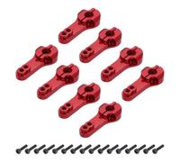QUARKZMAN 8 Pcs Bras De Servo Métallique 25T Bras De Direction Longueur 35mm Rouge pour DIY Voiture/Bateau/Avions RC Accessoires Modèle Bateau avec 2 Pcs Vis