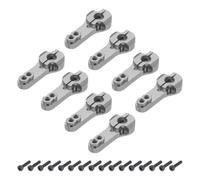 QUARKZMAN 8 Pcs Bras De Servo Métallique 25T Bras De Direction Longueur 35mm Titane Adapté pour DIY Voiture/Bateau/Avions RC Accessoires De Modélisme avec 2 Pcs Vis