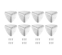QUARKZMAN 8 Pcs Décoratif Boîte Coin Couverture, 40mm Métal Bord Garde, Meubles Coin Bords Protecteur avec Vis, Argent