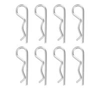 QUARKZMAN 8 Pcs Goupille D'Attelage, 4mm x 75mm R Clips 304 Acier Inoxydable Goupille De Retenue Fil Épingle Cheveux Kit Assortiment Goupilles Tracteurs Goupille D'Attelage, Argent
