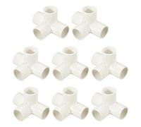QUARKZMAN 8 Pcs Raccord PVC, Raccord PVC 4 Voies 1" 0.98" Connecteurs PVC Coude PVC Raccords De Tuyau PVC Raccordement PVC Connecteur d'angle pour Meubles PVC Jardin DIY, Blanc