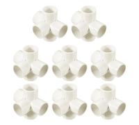 QUARKZMAN 8 Pcs Raccord PVC, Raccord PVC 5 Voies 1 1/4" 1.3" Connecteurs PVC Coude PVC Raccords De Tuyau PVC Raccordement PVC Connecteur d'angle pour Meubles PVC Jardin DIY, Blanc