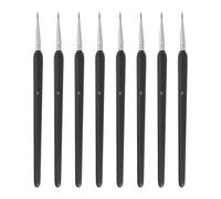 QUARKZMAN 8 Pcs Set De Pinceaux De Détail, 7.5mm Pointe Fine Miniature Pinceaux pour Peinture Acrylique Huile Aquarelle(00), Noir