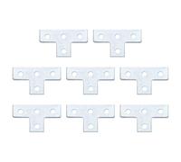 QUARKZMAN 8 Pièces Connecteur en T à 4 Trous 1-5/8" Argenté | Épaisseur 1/2", Acier électro-galvanisé, pour immeubles résidentiels de grande hauteur et parking souterrain