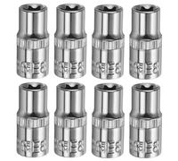QUARKZMAN 8 pièces douilles E-Torx 1/4" E8 externes, profondes en Cr-V 6 pans, douilles femelles étoiles pour réparations auto, bricolage, longueur 1"