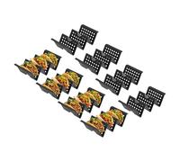 QUARKZMAN 8 Pièces Support À Tacos, Plateau en Plastique pour Tacos Tenant Jusqu'à 3 Tacos, Support À Coquille De Taco Creusé, Compatible Lave-Vaisselle Et Micro-Ondes, Noir