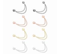 QUARKZMAN 8 Pinces à Vêtements Magnétiques Or/Argent/Or Rose/Noir | Pinces à Vêtements En Forme de Cœur avec Chaîne, Pinces à Vêtements Aimants pour Hijab pour Vêtements Foulards et Pantalons