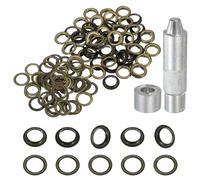 QUARKZMAN 80 Ensemble De Rondelles Oeillets 18mm En Cuivre Kit Avec Joints Et Outil De Pose Pour Rideau Bâche Ceinture En Cuir Chaussures Sac DIY, Bronze