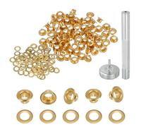 QUARKZMAN 80 Jeux De Rondelles Oeillets 3.5mm Kit Oeillets En Cuivre Avec Rondelles Et Outil De Pose Pour Tissu Rideau Bâche Ceinture En Cuir Chaussures Sac DIY, Or