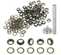 QUARKZMAN 80 Jeux De Rondelles Oeillets 6mm En Cuivre Avec Rondelles Et Outil De Pose Pour Rideau Tissu Bache Ceinture Cuir Chaussure Sac DIY, Bronze