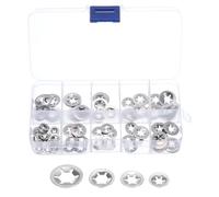 QUARKZMAN 80 pcs Interne Dent Rondelles Ensemble, 4 Tailles M3 /M4/M5/M6 Rapide Étoile Verrouillage Rondelles, 304 Inox Acier Pousser Vitesse Agrafes Attaches