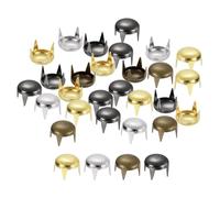 QUARKZMAN 80 Pièces de Rivets à Dôme Rond de Couleur Mixte, Clous Pointes Spike en Laiton de 7mm, Assortiment de Perles Griffes Punk Rock pour Vêtements DIY, Ceinture, Sac, Bracelet