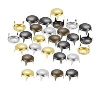 QUARKZMAN 80 Pièces de Rivets à Dôme Rond de Couleur Mixte, Clous Pointes Spike en Laiton de 9mm, Rivets Punk Rock pour DIY Vêtements Ceinture Sac Chaussures Bracelet Artisanat en Cuir