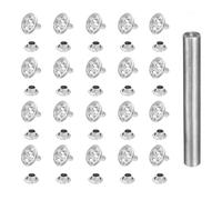QUARKZMAN 80 pièces Rivets à Clous Rapides Cristal 10mm Argent Blanc