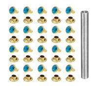 QUARKZMAN 80 Pièces Rivets à Strass Rapides 6mm Or, Bleu