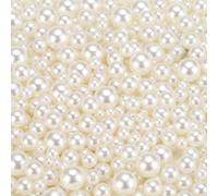 QUARKZMAN 800Pcs Perles Faux Pour Création, 3-8mm Sans Trou ABS Perles Rondes Pour Remplissage De Vases, Fabrication De Bijoux, Remplissage De Vases, Boîtes Cosmétiques, Pièces DIY, Beige