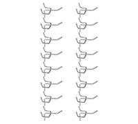 QUARKZMAN 80pcs Crochets Pour Tableau Perforé 2" En Acier Inoxydable Crochet D'Affichage Pour Tableau Perforé Porte-Crochets Montage Mural Organisation Outils, Argenté