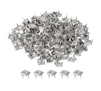 QUARKZMAN 80Pcs Rivet Pyramide Carrée, 5mm Clous à Quatre Griffes, Clou Punk Rock Cuivré pour Vêtements, Sacs, Chaussures en Cuir (Argenté)